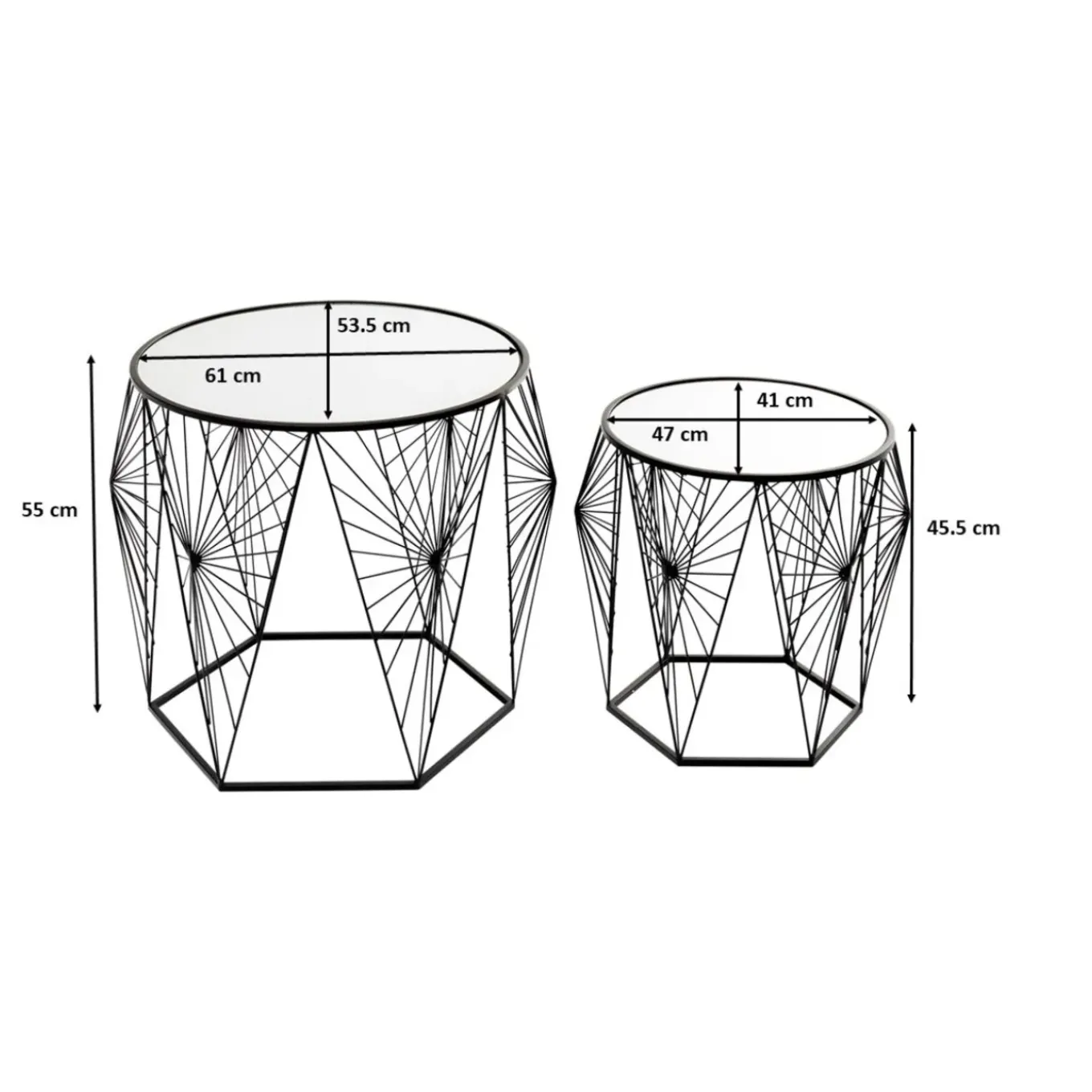 Table D Appoint Cobweb Noir (2/Set)