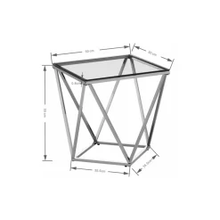 Table D Appoint Cristallo Argente 50X50Cm
