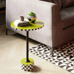 Table D Appoint Domero Checkers Vert Olive O25Cm