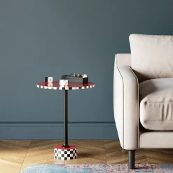Table D Appoint Domero Checkers Rouge O40Cm