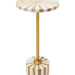Table D Appoint Domero Cirque Laiton Blanc O25Cm