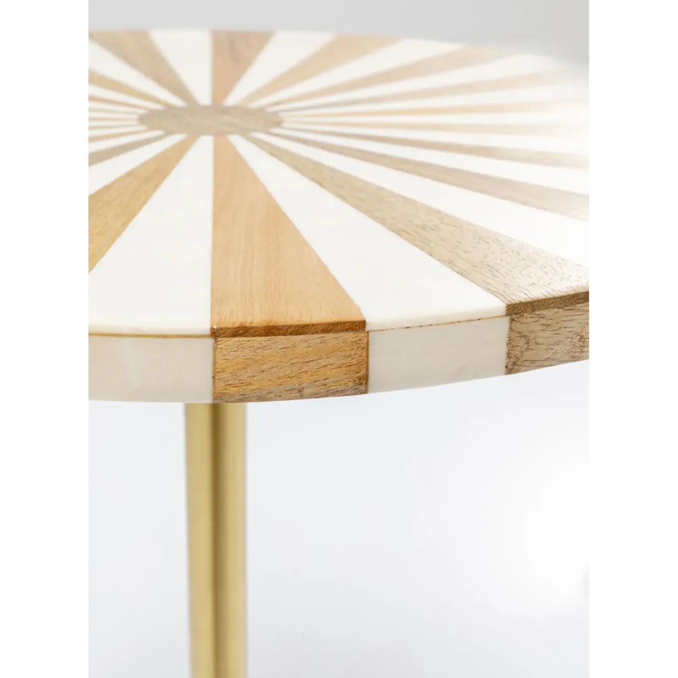 Table D Appoint Domero Cirque Laiton Blanc O40Cm