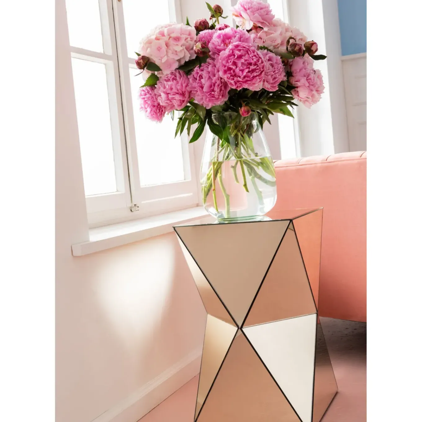 Table D Appoint Luxury Triangle Champagne 32X32Cm