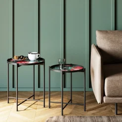 Table D Apppoint Flowers Garden Rond (2/Set)