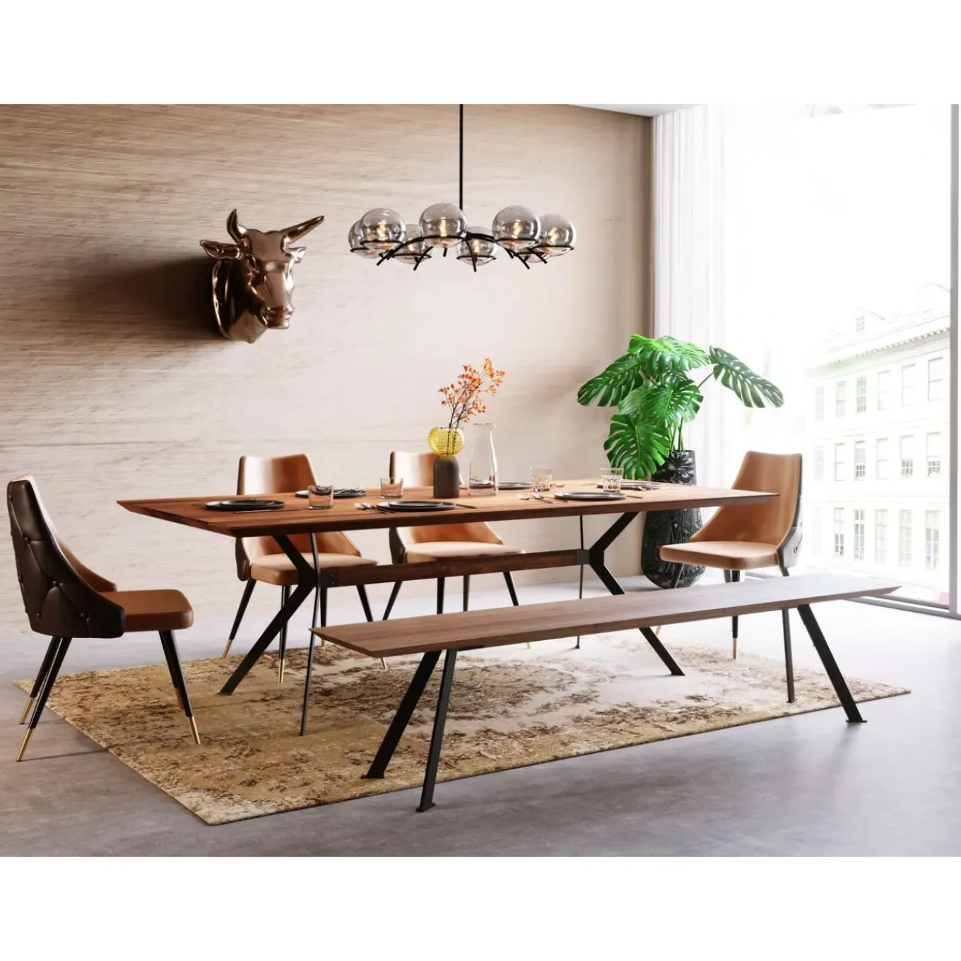 Table Downtown Noyer 220X100Cm