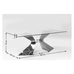 Table Gloria Chrome 200X100Cm
