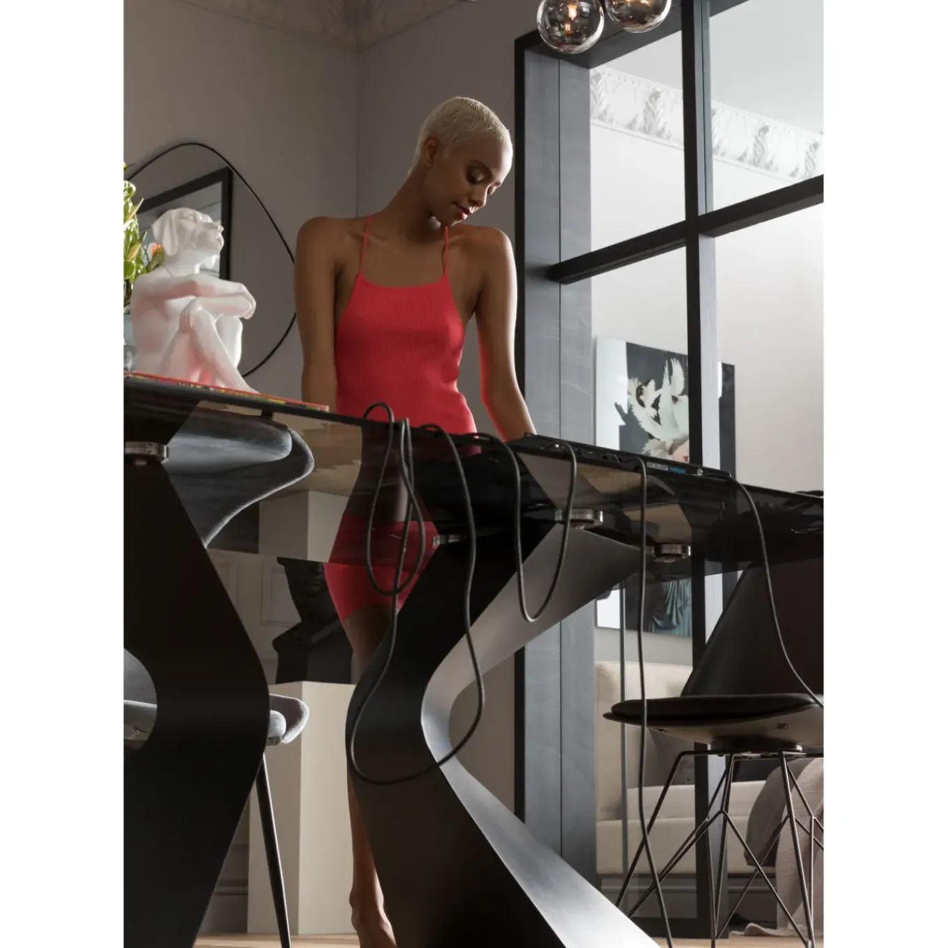 Table Gloria Noir 200X100Cm