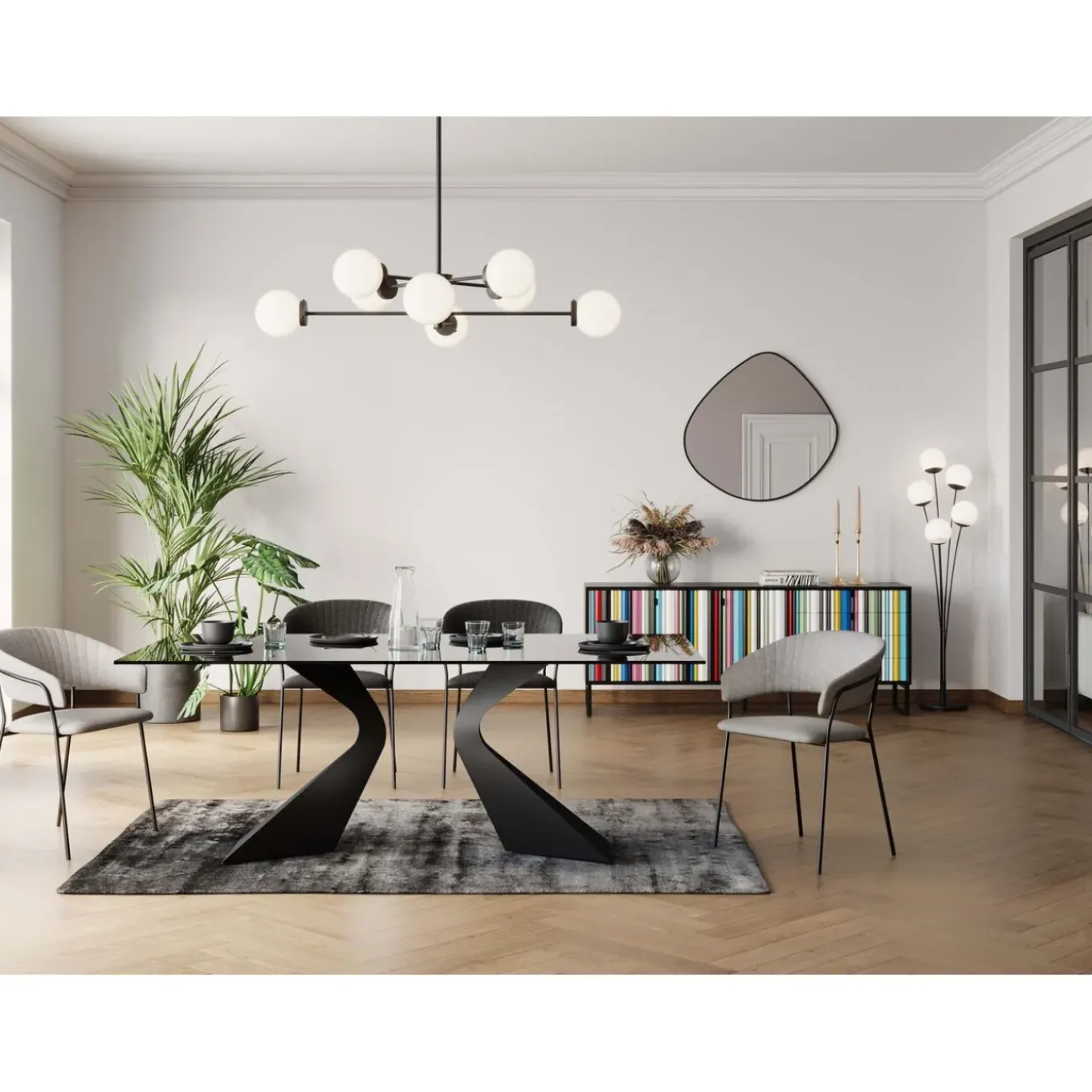 Table Gloria Noir 200X100Cm