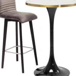Table Haute San Remo Noir Rond 100X70Cmo