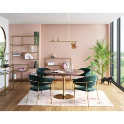 Table Invitation Noyer-Laiton O120Cm