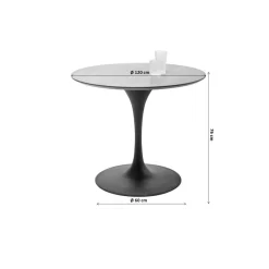 Table Invitation Set Noyer-Zinc O120Cm