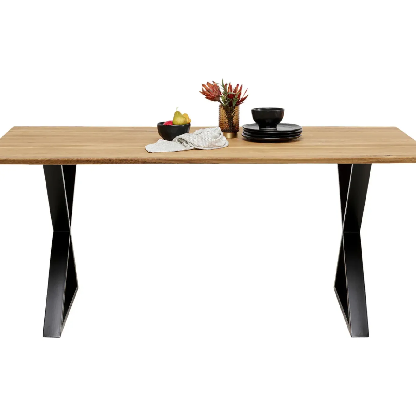 Table Jackie Chene Cross Noir 180X90Cm
