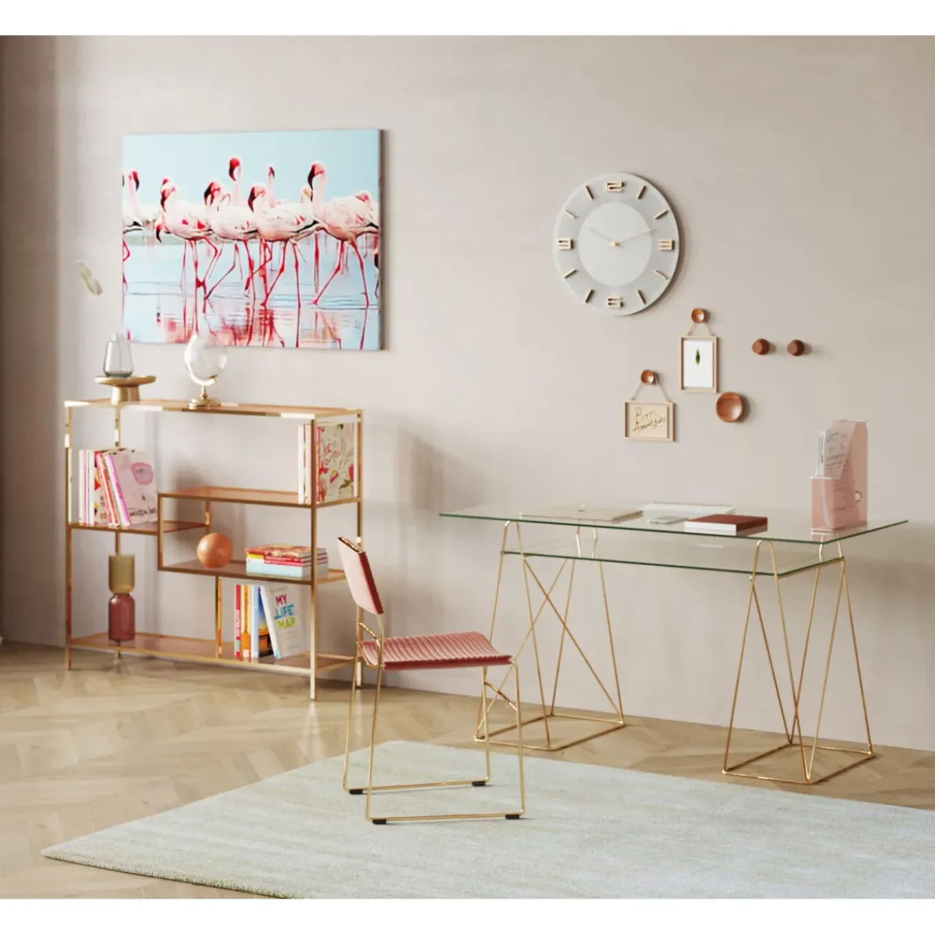 Table Polar Laiton-Verre Trempe 8Mm