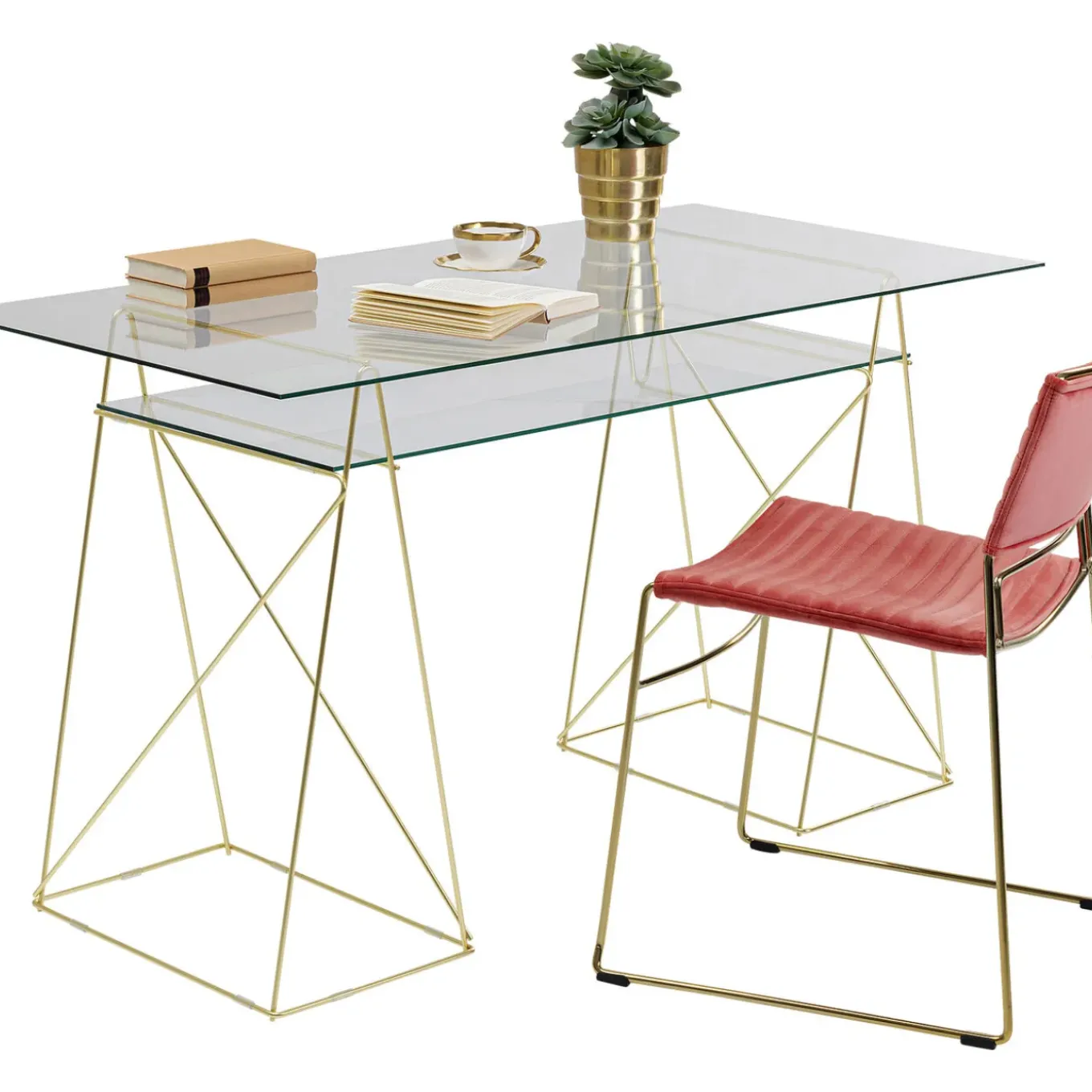 Table Polar Laiton-Verre Trempe 8Mm