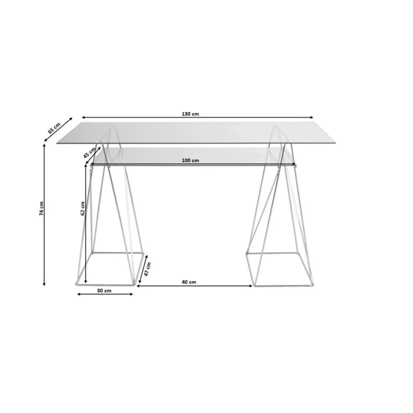 Table Polar Laiton-Verre Trempe 8Mm