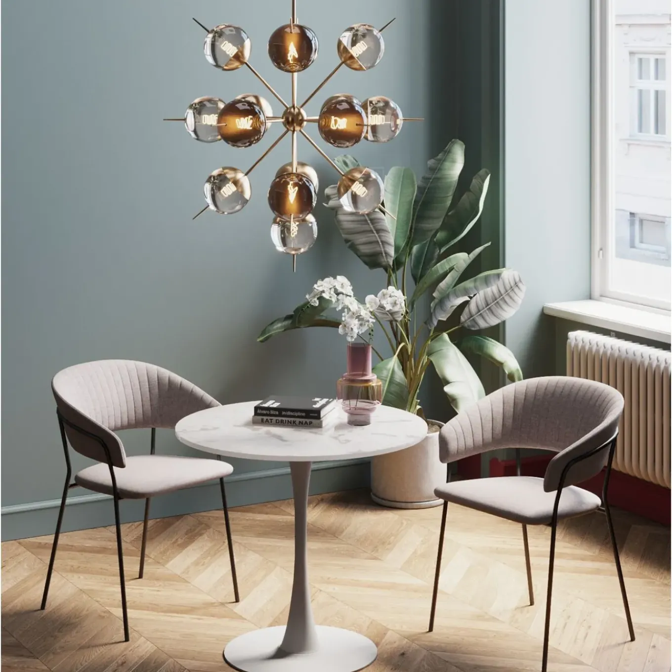 Table Schickeria Marbre Blanc O80Cm