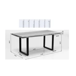 Table Symphony Fonce Laiton 180X90