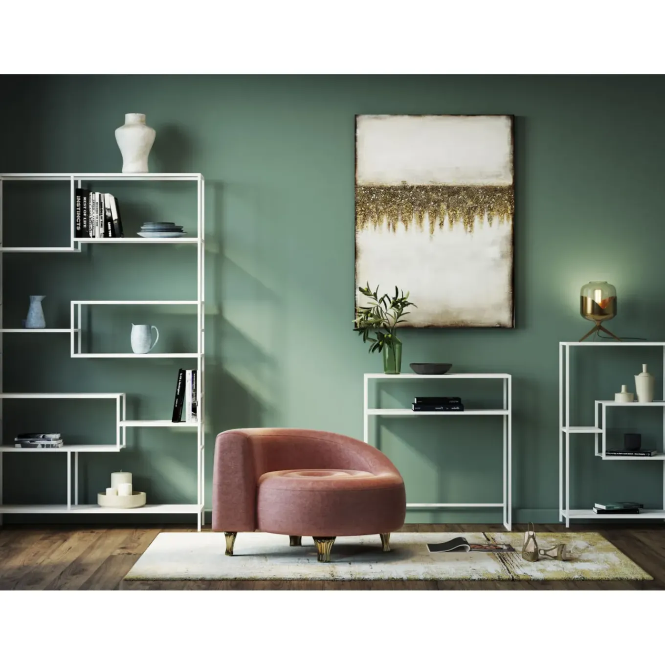 Tableau Acrylique Abstract Fields 90X120Cm