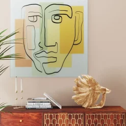 Tableau En Verre Art Face Pastell 100X100Cm
