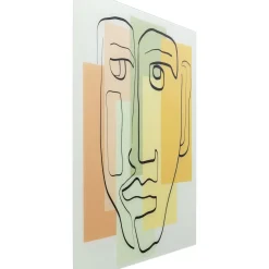Tableau En Verre Art Face Pastell 100X100Cm