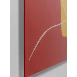 Tableau En Verre Art Face Rouge 100X100Cm
