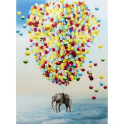 Tableau En Verre Balloon Elephant 100X150Cm