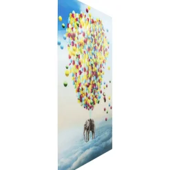 Tableau En Verre Balloon Elephant 100X150Cm