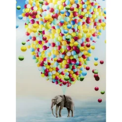 Tableau En Verre Balloon Elephant 100X150Cm