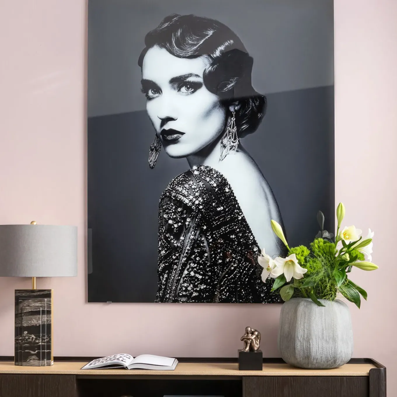 Tableau En Verre Beauty Lady 120X150Cm