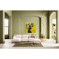 Tableau En Verre Bouquet Beauty Yellow 100X100Cm