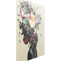 Tableau En Verre Bouquet Beauty Beige100X100Cm