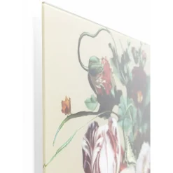 Tableau En Verre Bouquet Beauty Beige100X100Cm