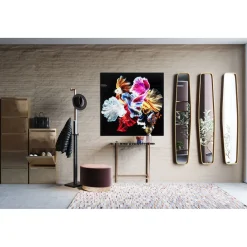 Tableau En Verre Colorful Swarm Fish 120X120Cm