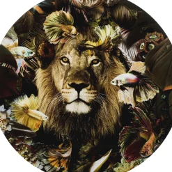 Tableau En Verre Curious Lion O100Cm