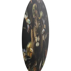 Tableau En Verre Curious Lion O100Cm