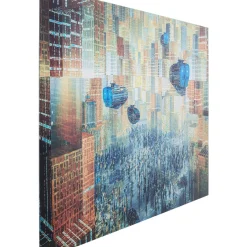 Tableau En Verre 3D Future City 150X100Cm