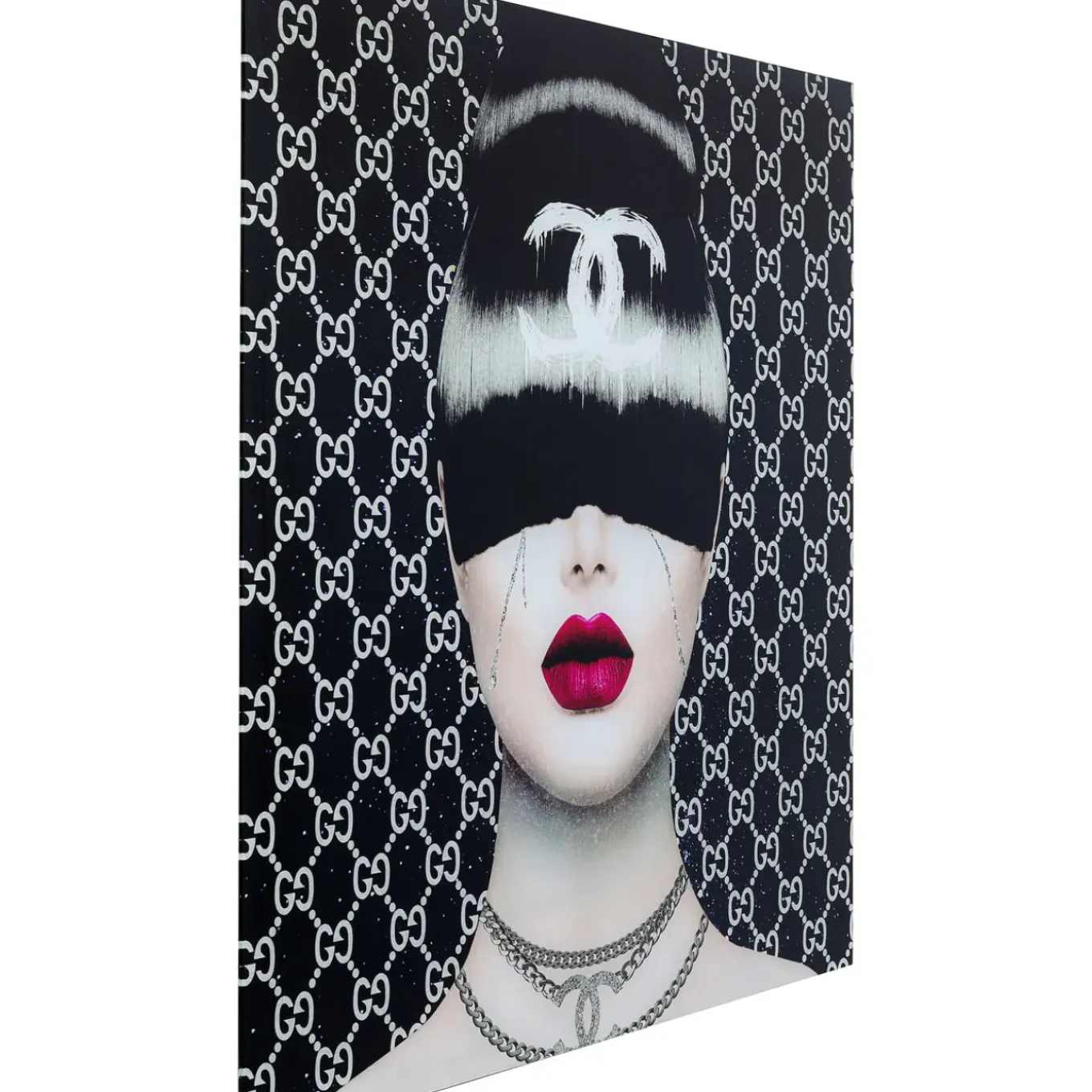 Tableau En Verre Fashion Haircut 80X80Cm