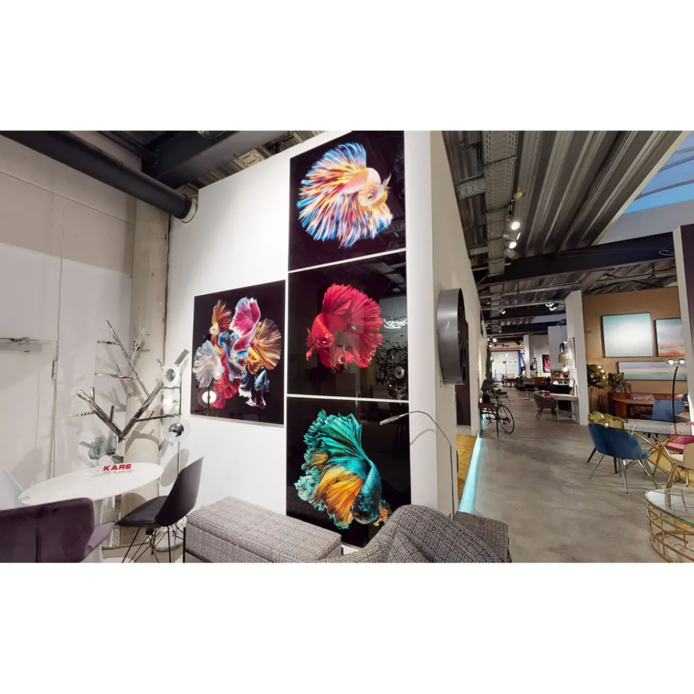Tableau En Verre Fire Fish 100X100Cm