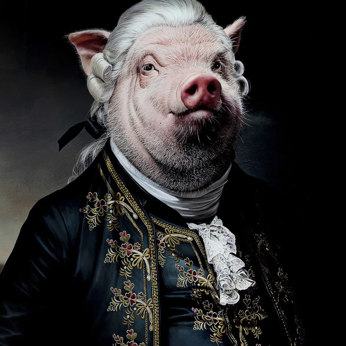 Tableau En Verre Gentleman Pig 120X120