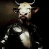 Tableau En Verre Knight Cow 120X120