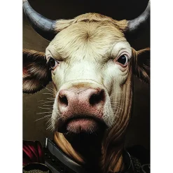 Tableau En Verre Knight Cow 120X120
