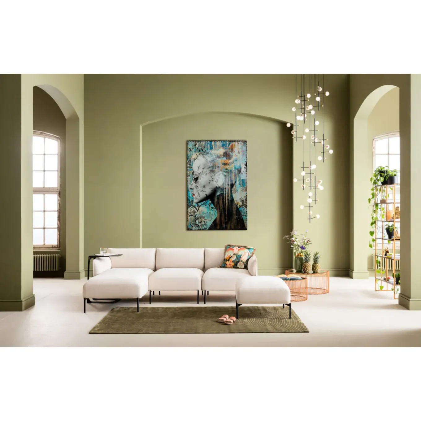 Tableau En Verre Lady Flower 100X150Cm