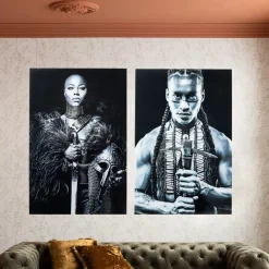 Tableau En Verre Lady Knight 100X150Cm