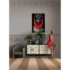 Tableau En Verre Lady Lips Red 80X120