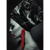 Tableau En Verre Lady Red Earring 80X120Cm