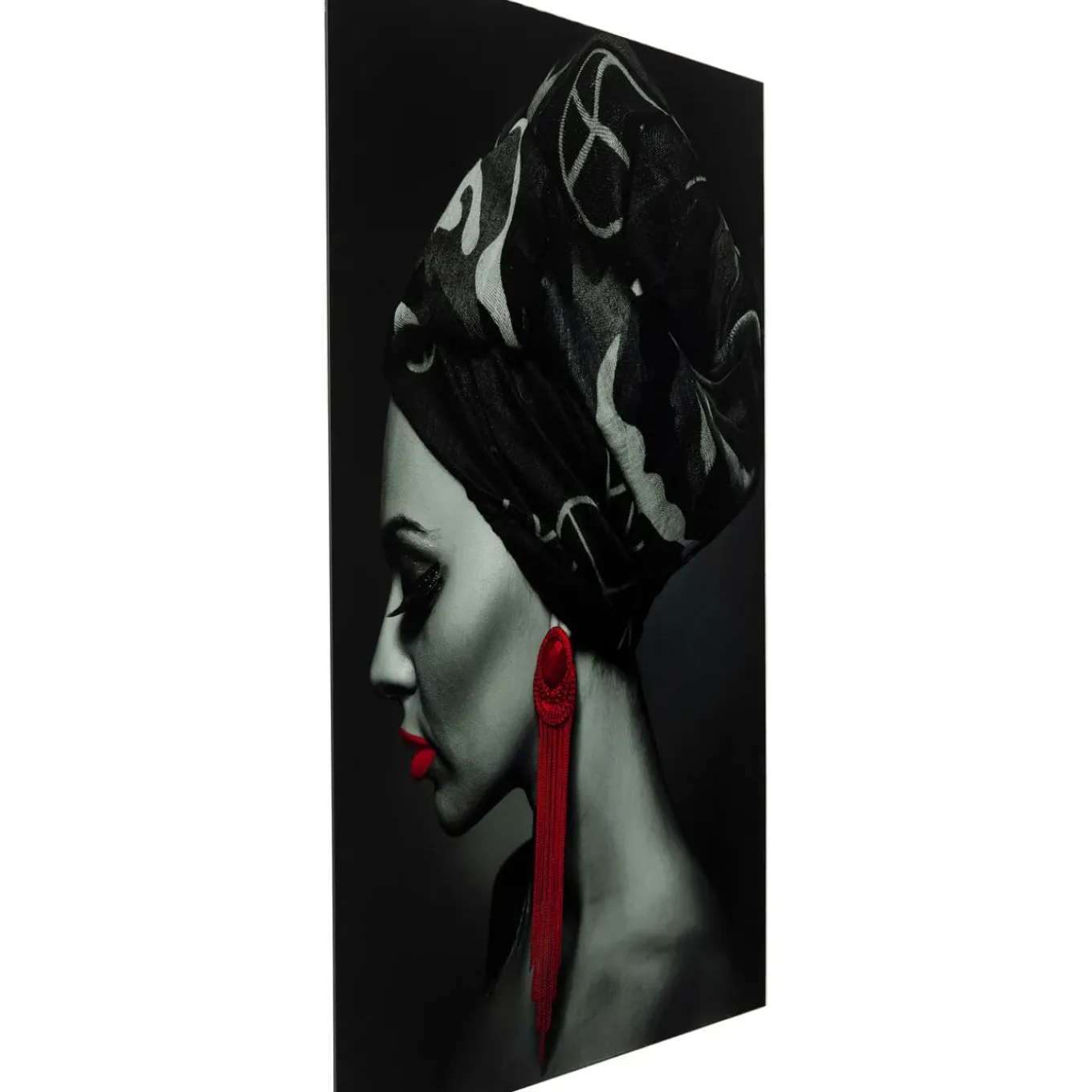 Tableau En Verre Lady Red Earring 80X120Cm