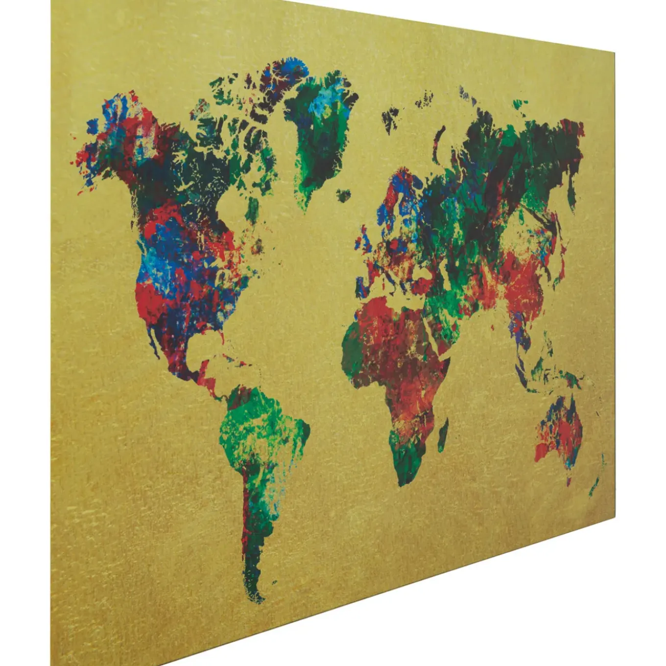Tableau En Verre Metallic Colourful Map 150X100Cm