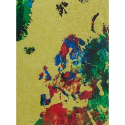 Tableau En Verre Metallic Colourful Map 150X100Cm