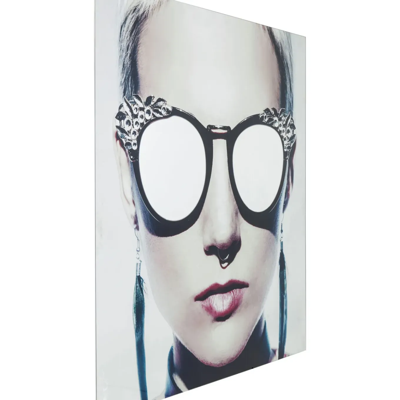 Tableau En Verre Metallic Girlie 120X120Cm