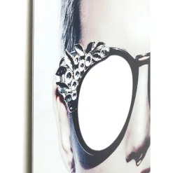 Tableau En Verre Metallic Girlie 120X120Cm